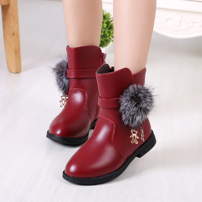 

Girls Snow Boots 2020 Winter Female Children Martin Boots Warm Windproof Outdoor Kids Casual Leather Boots Student Shoes