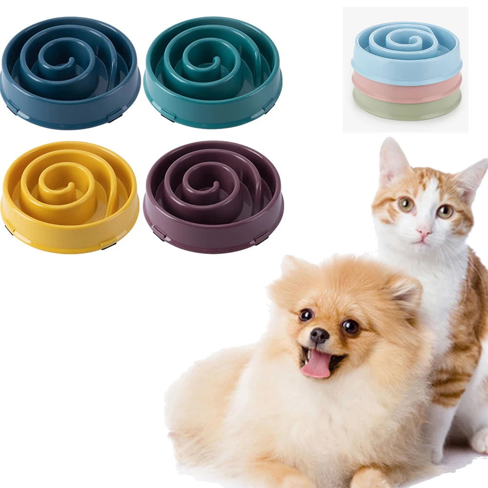 

Cheap Pet Slow Eating Dog Bowl Feeder Dog Food Bowl Plastic Dog Slow Feeder Cat Pet Feeder NonSlip Anti Gulping Feeders Bowls