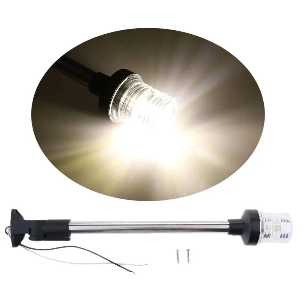 

12V Pontoon Bright LED Navigation Stern Anchor Pole Light For Boats