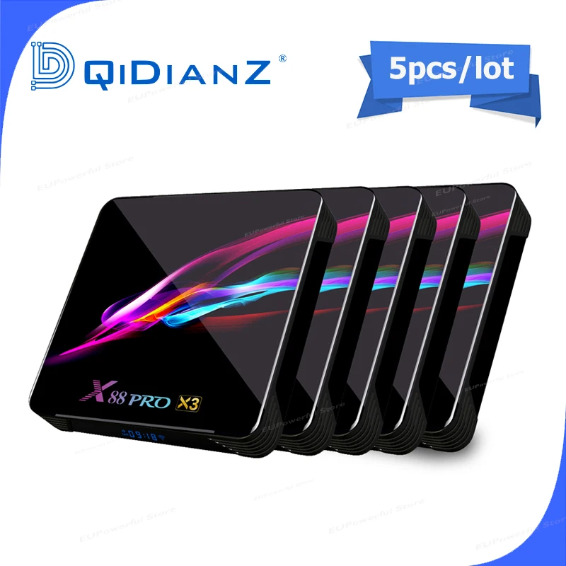 5 шт. Смарт ТВ коробка x88pro x3 Android 9 0 8K двойной Wifi BT медиаплеер Play Store бесплатное