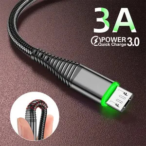 UKGO 3A Fast Charging Micro USB LED Cable QC 3.0 Mobile Phone Cable For iPhone 13 12 Pro Max Samsung in Pakistan