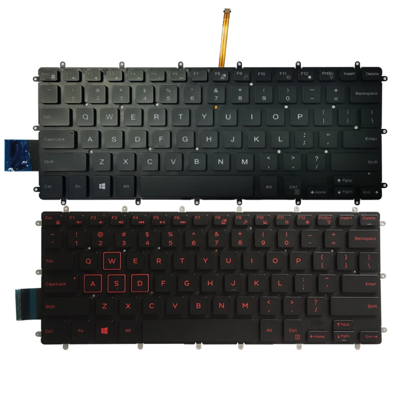 Новая английская красная/белая клавиатура для ноутбука DELL Inspiron 13 5368 5378 5578 7368 7378 |