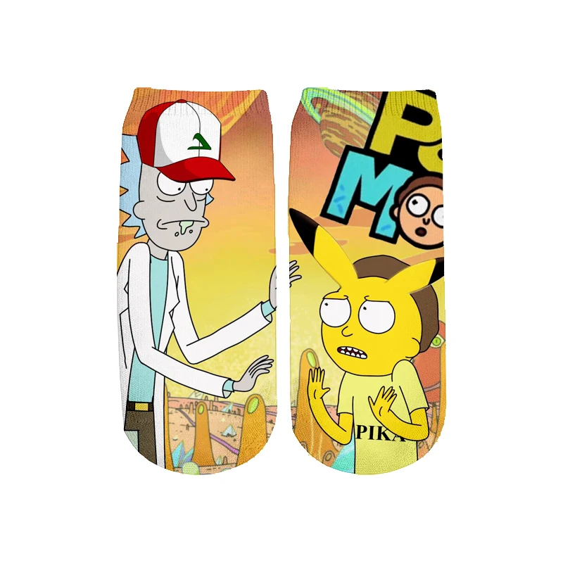 Новейшие Rick and Morty 3D печатных мультфильм милые короткие носки для мужчин женщин harajuku корейские носки RS-011
