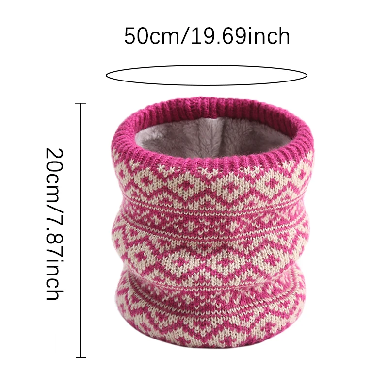 2021 New Ring Neck Scarf Women Winter Collar Snood Female Warm Full Plush Bandana Knitted Cashmere Unisex Outdoor Neck Scarves