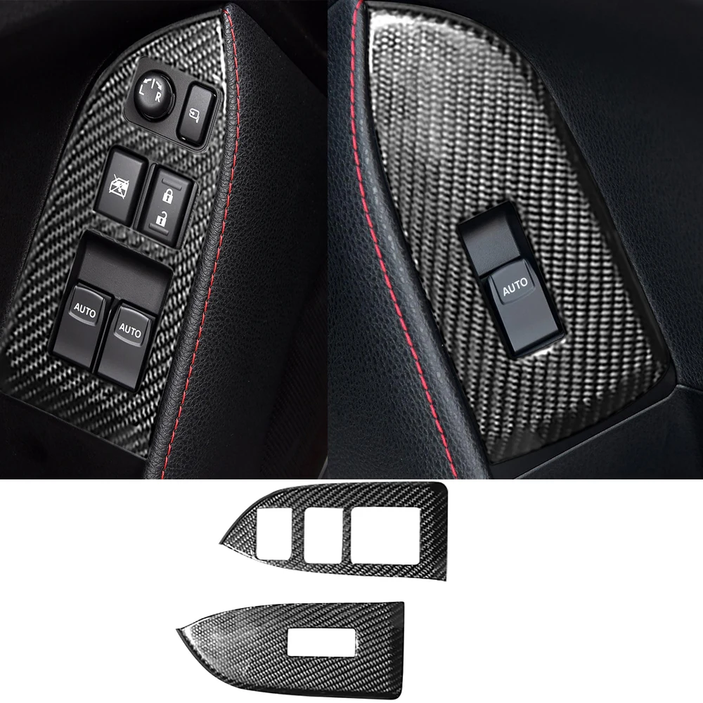 

real Carbon Fiber Window Lift Switch Button Trim for Toyota 86 Subaru BRZ 2012-2016 Scion FR-S Interior Car Accessories