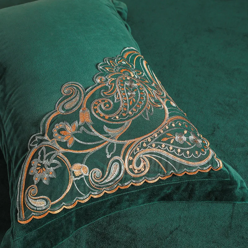 Зеленый коричневый бежевый серый роскошный зимний комплект постельного белья из