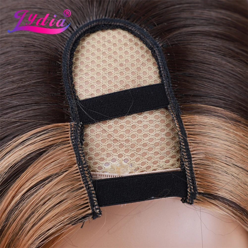 Lydia Long Silky Straight U Part Natural Mixed 4/27 Color Hair Wigs Heat Resistant Synthetic 20Inch For Women  Ladies  Daily