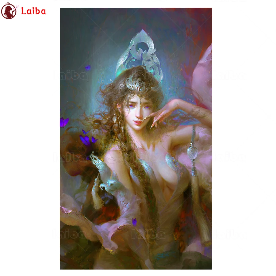 

Новая мозаика с алмазной вышивкой, фэнтезийное искусство с сексуальным женским эльфом, алмазная картина с квадратными и круглыми стразами