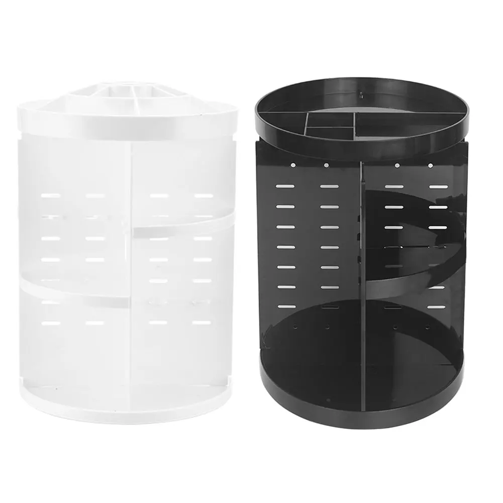 

Makeup Organizer 360Rotating Transparent Adjustable Cosmetics Storage Holder Stand For Jewelry Accessory Bathroom Gift White