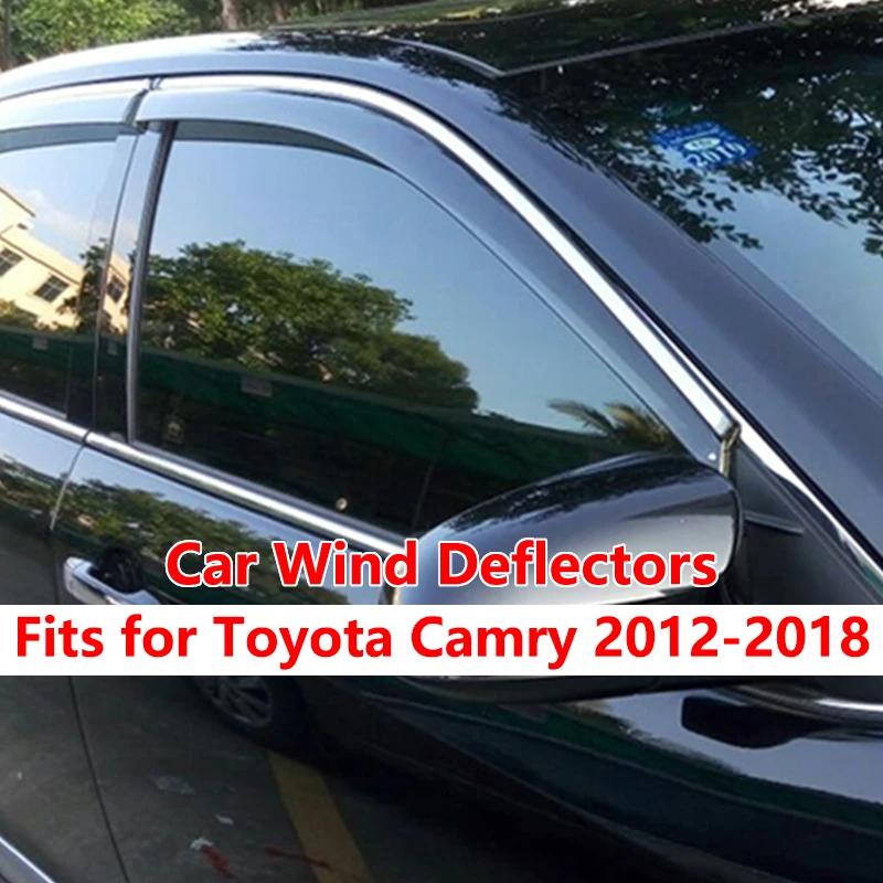 

Автомобильные ветровые дефлекторы для Toyota Camry 2018, 2017, 2016, 2015, 2014, 2013, 2012, защитные козырьки от дождя для боковых дверей и окон, вентиляционные к...