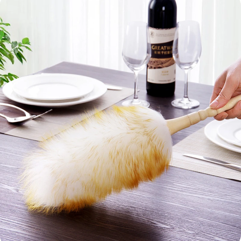 Ручка из чистой шерсти и бамбука пылесборник мягкой микрофибры пылеочиститель