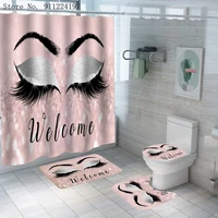 silver eyeshadow printed bathroom curtain flannel toilet seat lid cover anti slip soft carpet unicorn shower curtain bath mats