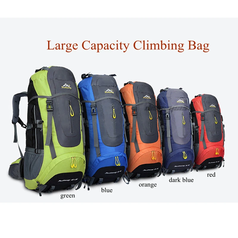 

65L Large Capacity Outdoor Hiking Backpack Waterproof Mountaineering Bags Men Women Camping Climbing Trekking Backpack Rucksack