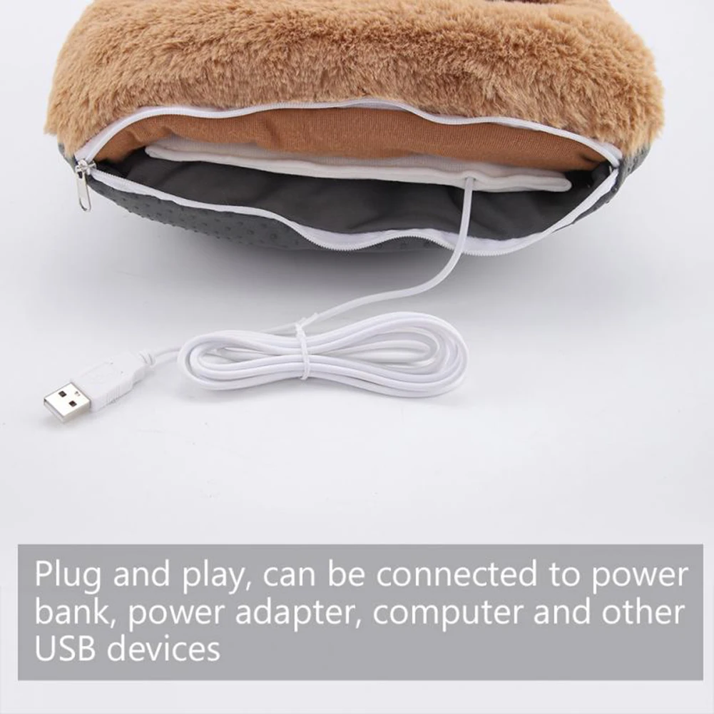 Теплые ножные тапочки с милым USB нагревателем для рук мини-обогреватель зимние