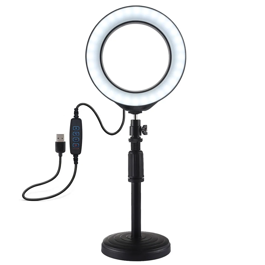 Кольцевой светильник 4 7 дюйма со штативом и подставкой 3 режима светодиодное