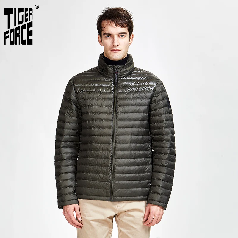 

Куртка TIGER FORCE мужская с капюшоном, Ультралегкая теплая Повседневная Верхняя одежда, пуховик на молнии, 2021, весна-осень 50601