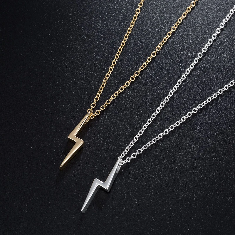 

necklace mens chain stainless steel steel lightning pendant hip hop chains necklaces gold male accessories Jewelery on the neck