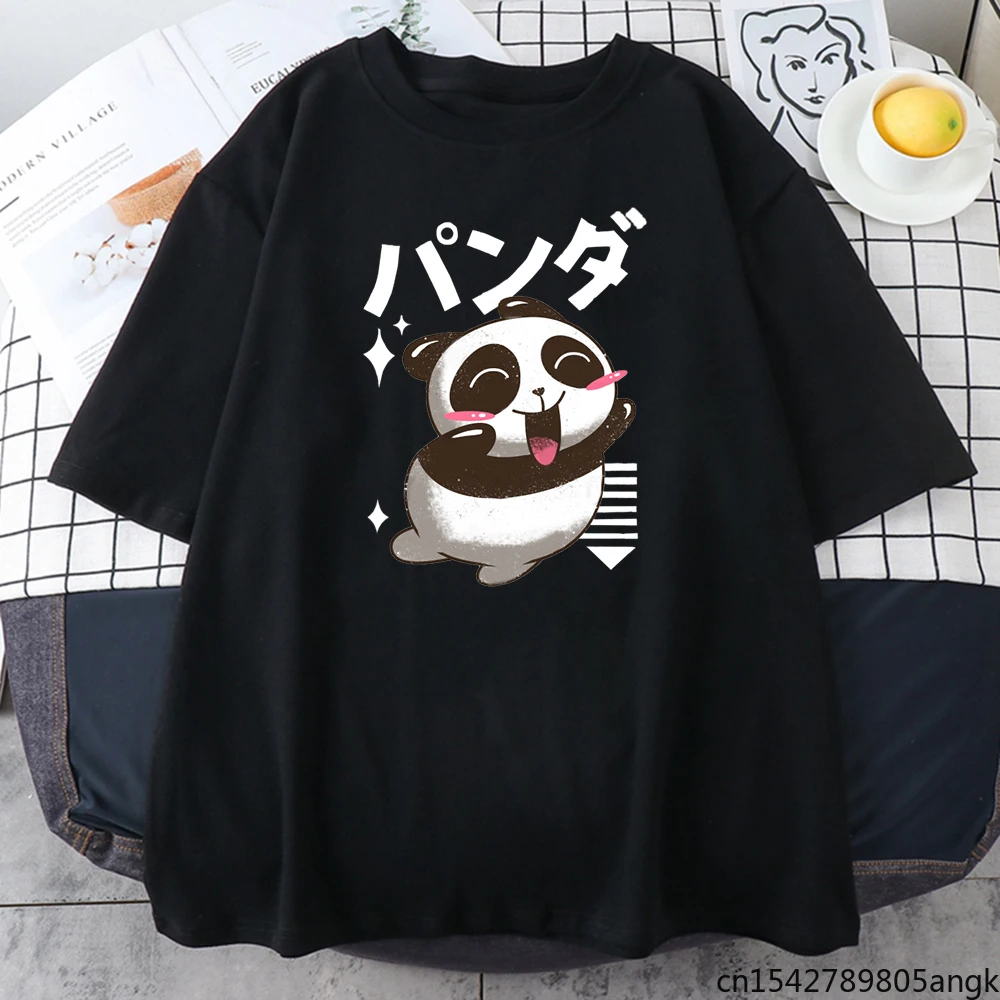 

Cartoon Cute Panda Print T Shirts Women Summer Oversized Harajuku Anime Female New Fashion O Neck Short Sleeve