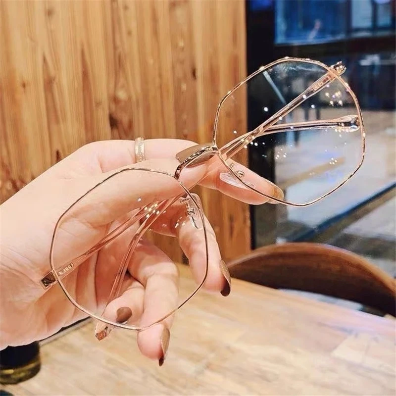 

Women Anti Blue Light Oversized Computer Cat Eye Female Big Size Eyeglasses Alloy Frame Near-sight Reading Glasses -1.0 To -6.0