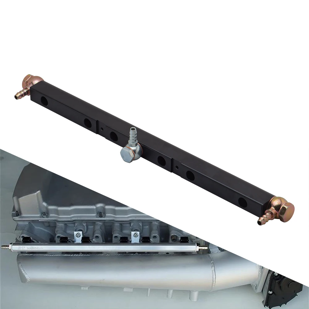

High flow Aluminum fuel rail kit for vr6 turbo compressor black FR-02-BK