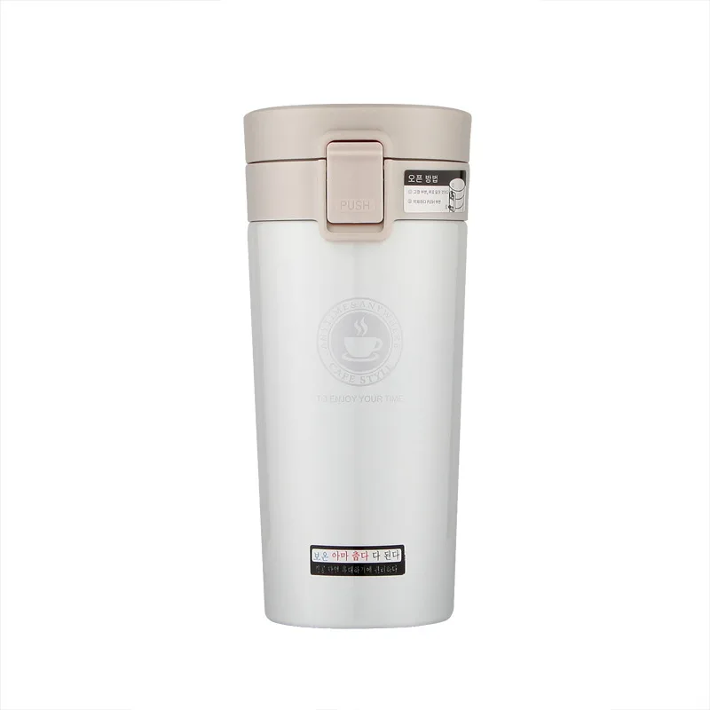 A8-White Новая дорожная кофейная кружка, термос, кружка, чашка для машины, 304 нержавеющая сталь, изолированные вакуумные кружки, Термокружка для кофе, колба - Цвет: A8-White