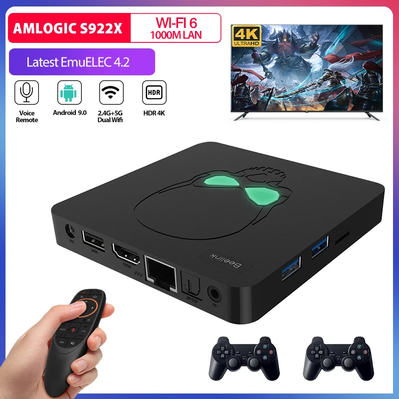 Супер консоль X KING Ретро видео игровая Amlogic S922X WIFI 6 для Sega Saturn/N64/MAME/PSP/PS1/DC игровой