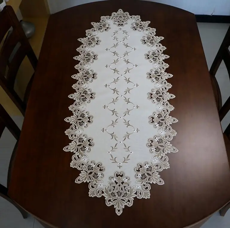 Европейская винтажная вышитая ткань эллипс свадебная настольная настольное