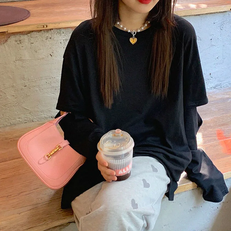 Дизайнерские футболки для женщин однотонные хипстерские Футболки с длинным