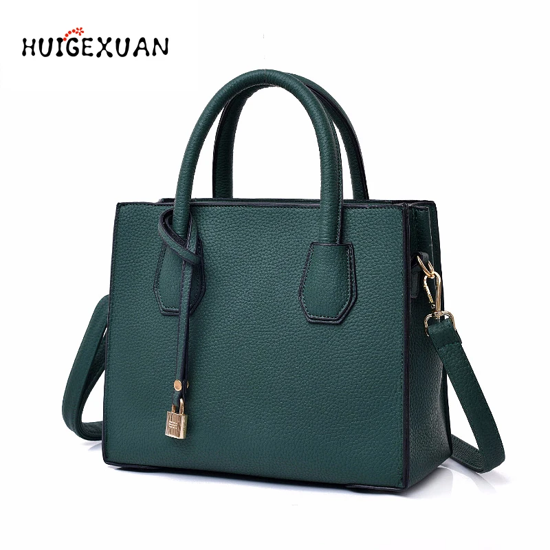 Повседневные женские сумки тоут высокое качество кожа с рисунком личи на плечо