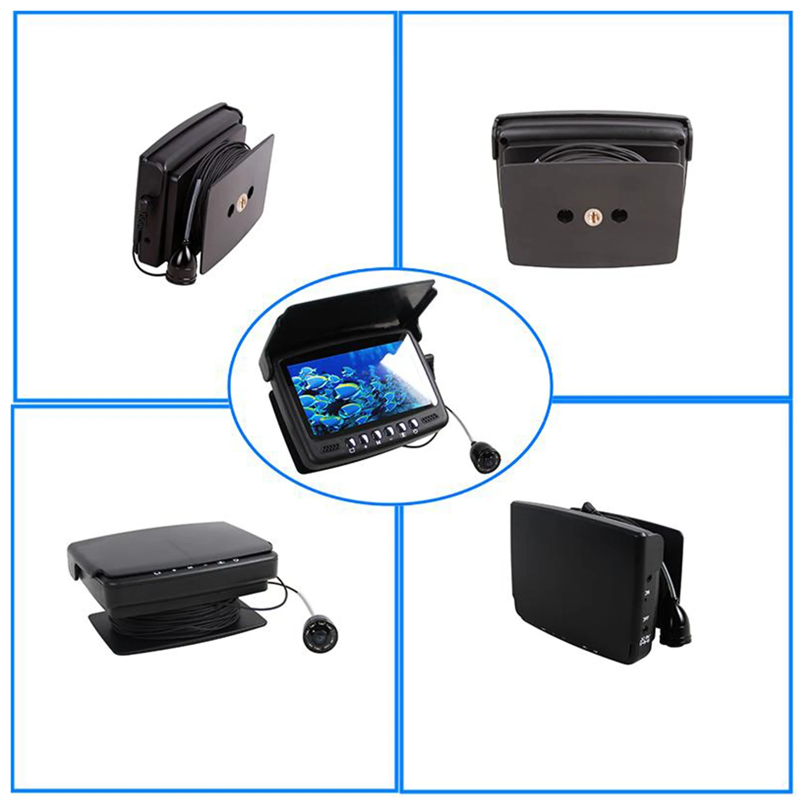 

Подводная камера для рыбалки DVR, рыболокатор, инфракрасная светодиодная видеокамера для рыбалки с монитором 4,3 дюйма, для байдарки, лодки, мо...