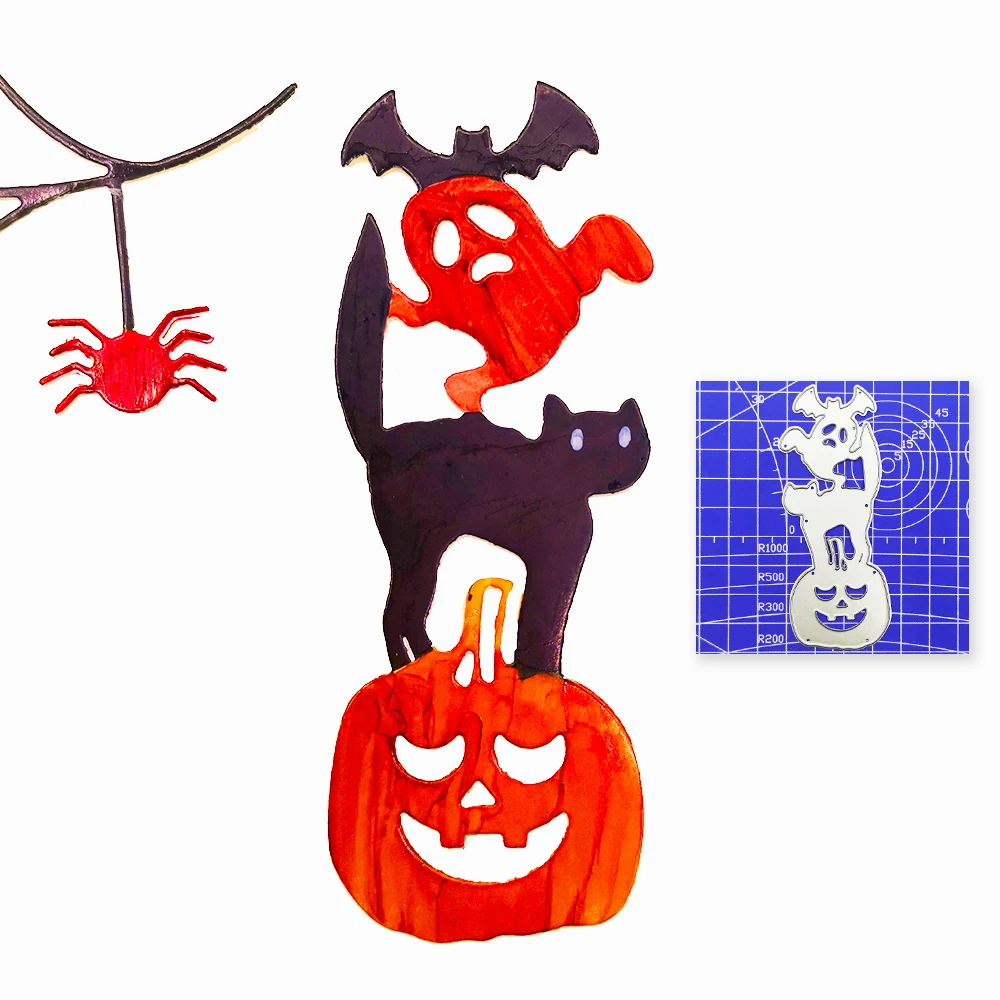Металлическая режущая рамка для Хэллоуина тыква кошка трафареты скрапбукинга