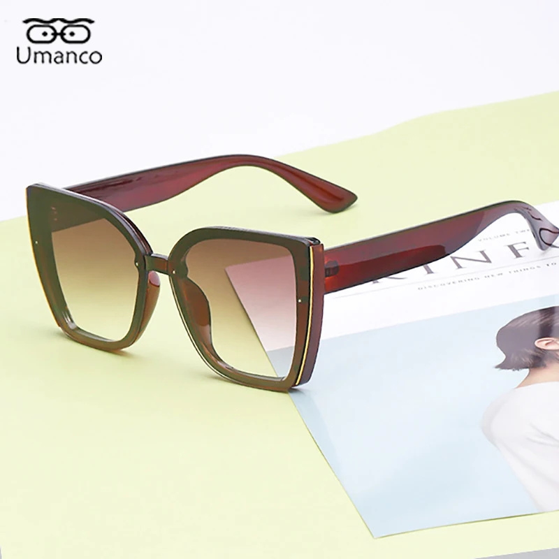 Женские солнцезащитные очки кошачий глаз Umanco квадратные градиентные в полной