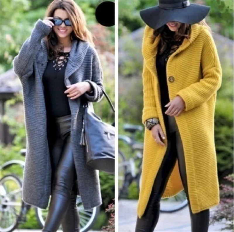 Autumn Winter Women Hooded Coat Cashmere Cardigan Sweater Lady Solid Color Thick Soft Fashion Jacket |