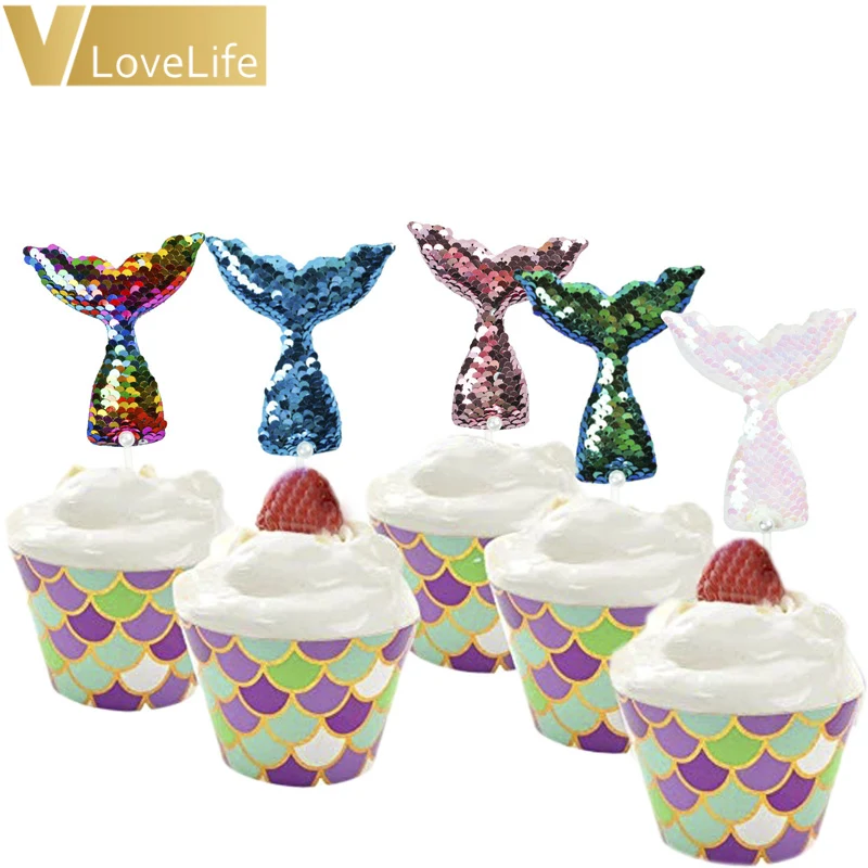 Украшения для торта на день рождения милые товары вечеринки тема русалки декор