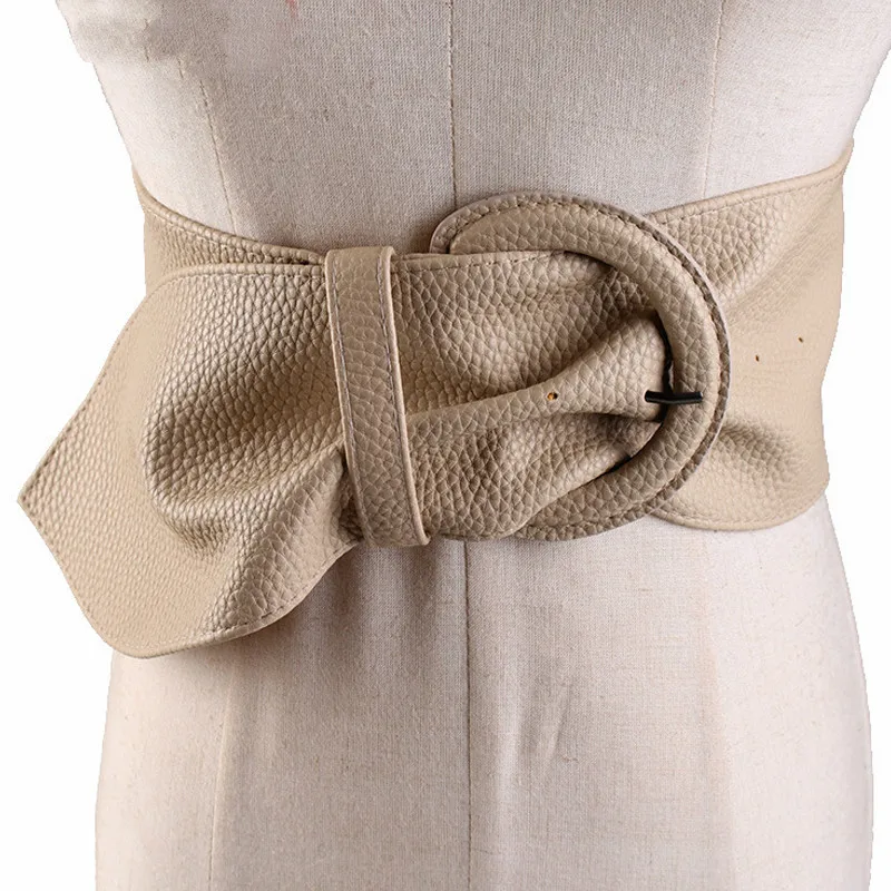 Женский модный широкий кожаный ремень для платьев длинный с пряжкой в западном