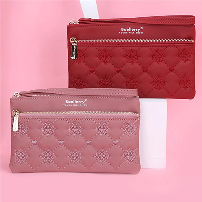 Длинный кошелек с вышивкой женский ручной модная универсальная сумка для