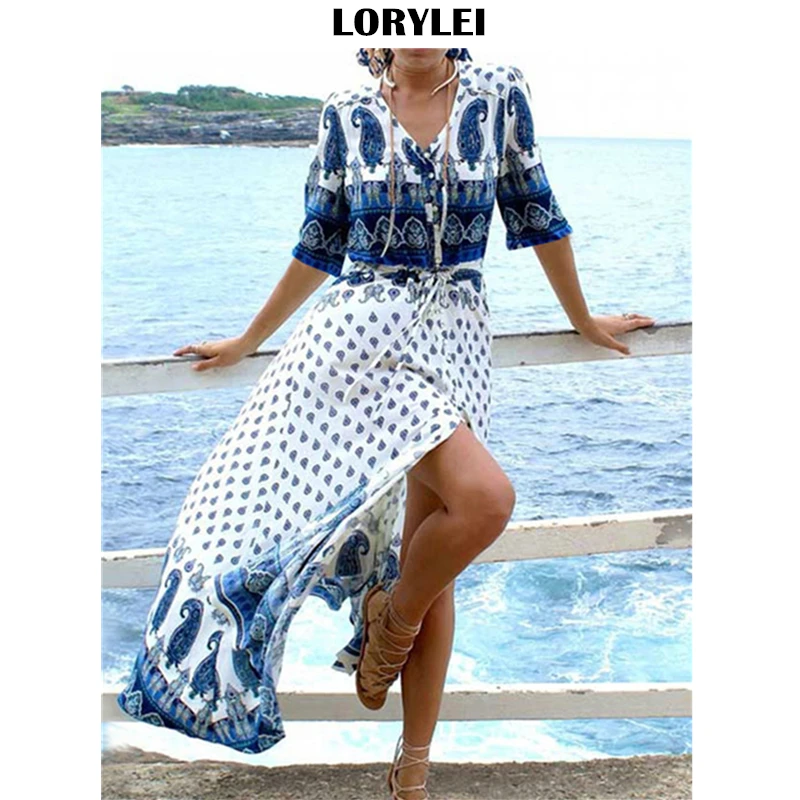 2021 элегантное платье в богемном стиле с принтом горошек В пэчворк спереди