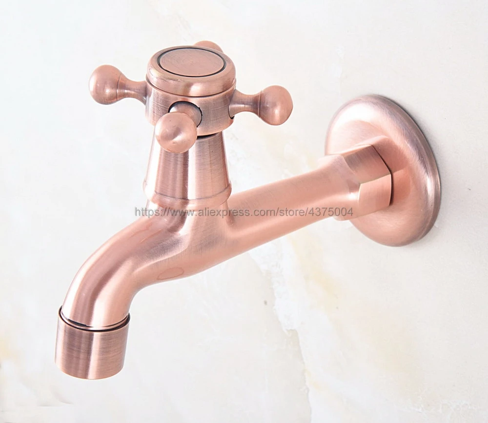 Античная красная медная настенная Швабра для ванной комнаты Смеситель Одиночная