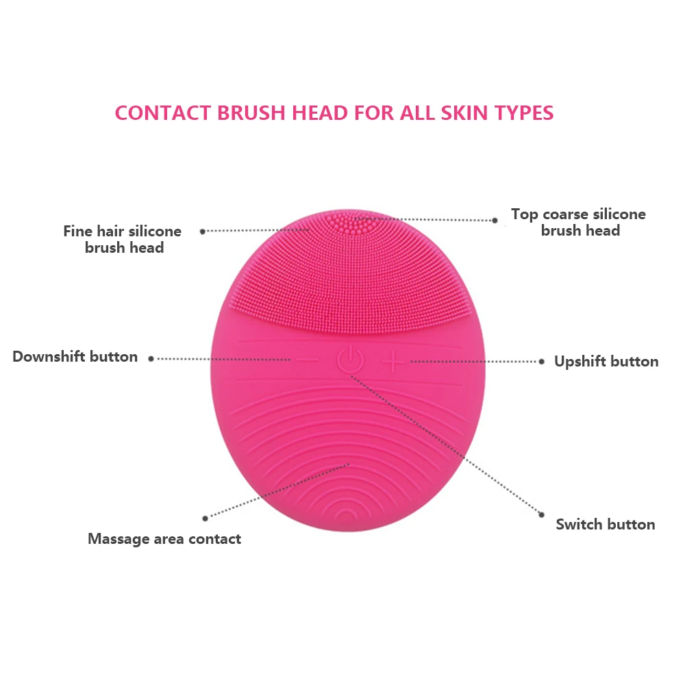 Электрический силиконовый Очищающая щетка для лица звуковая вибрационная