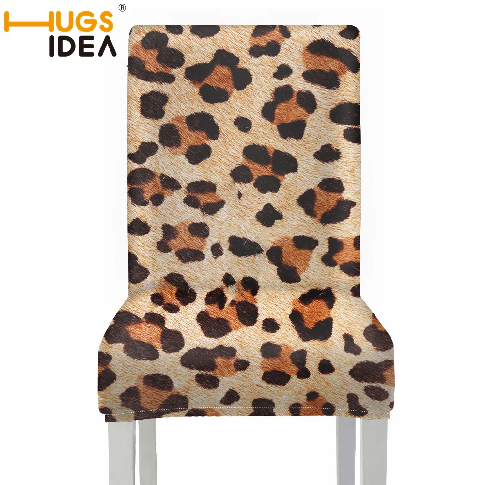 

1/2/4/6 pcs Chair Cover Stretch Dining Room Chair Covers for Kitchen Leopard Print Seat Case Wedding Hotel Banquet Slipcovers