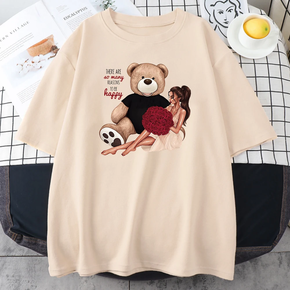 There Are So Many Reson To Be Happy printed Female Tshirt Breathable Casual T Shirt Summer Brand Tops Oversize S-XXXL Tshirts