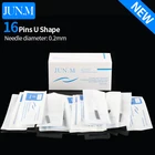 Бесплатная доставка 100 шт 16 Pin u-образный Диаметр иглы 0,25 мм Перманентный макияж бровей Иглы лезвия 3D Ручная вышивка C0