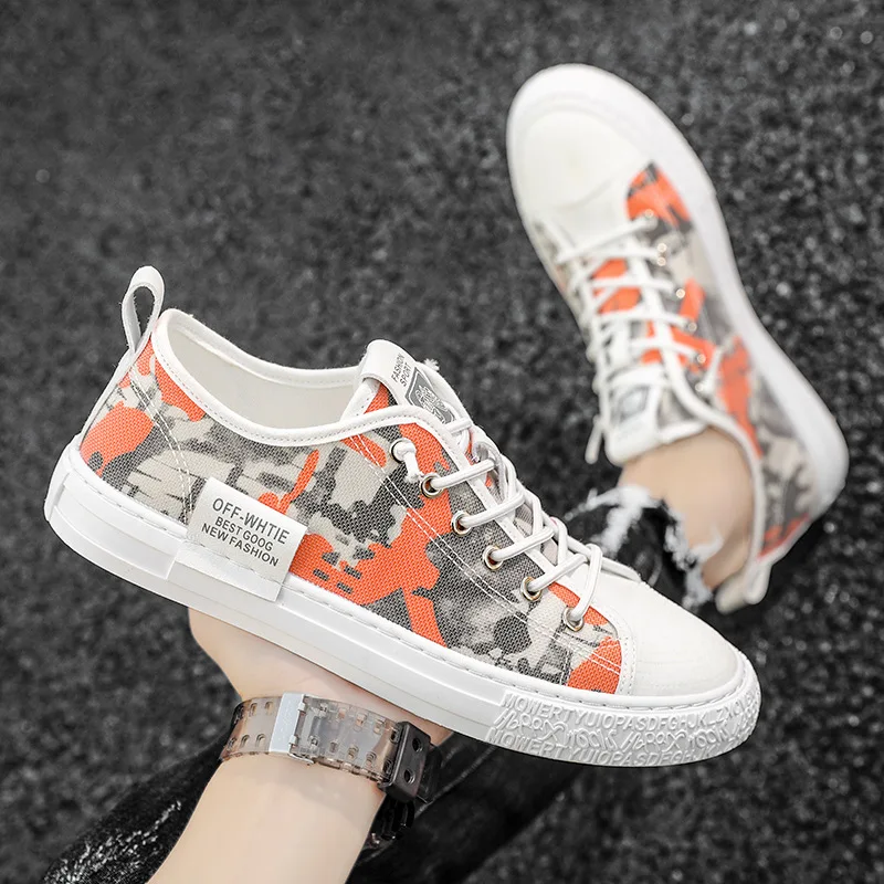 

2021 Summer New Breathable Casual Men's Canvas Shoes Trendy Sports Low-Top Sneakers