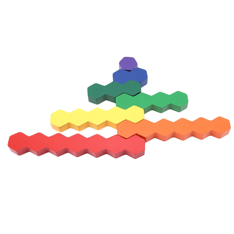 

Kids Wooden Toys Creative Honeycomb Building Blocks Colorful Wooden Blocks Kindergarten Kids Learning & Education Toy