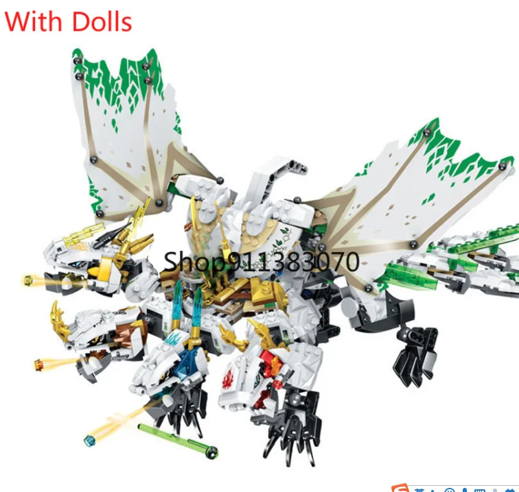 

bela 1100pcs The Ultra Dragon Building Blocks Compatible 70679 Dragon set Bricks Toys for Children Gift 31186 11164