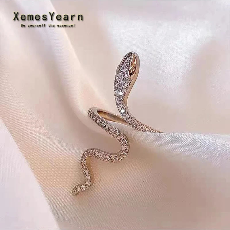 

Design Sense Creative silvery Snake Shaped Opening Rings For Woman New Korean Fashion Jewelry Party Girls Luxury Set Accessories