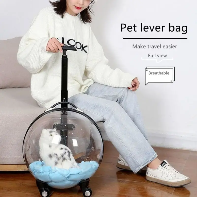 

Cat Bag Trolley Case Cat Backpack Go out Portable Clear Dog Pet Supplies Luggage Large Capacity Summer Space Capsule