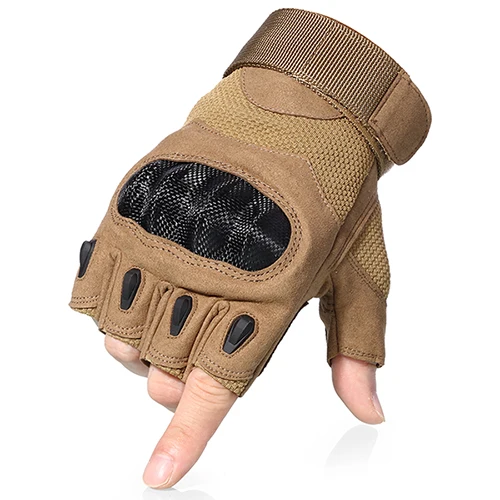 Fingerless Brown CISE Сенсорный Экран Мотоцикл нескользящий Жесткий Костяшки Полный палец защитные перчатки Экипировка Велоспорт Спорт Гонки езда Мотокросс ATV - Цвет: Fingerless Brown