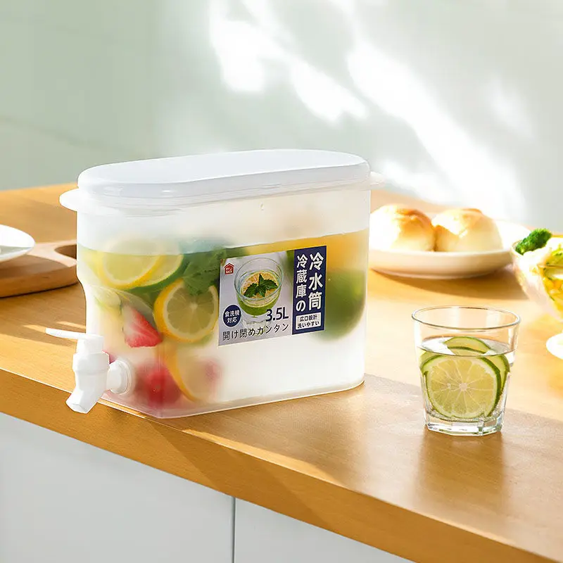 

3500ml Water Pitcher Jug With Faucet Lemon Juice Kitchen Drinkware Kettle Pot Cold Water Bottle Container Heat Resistant Ryback
