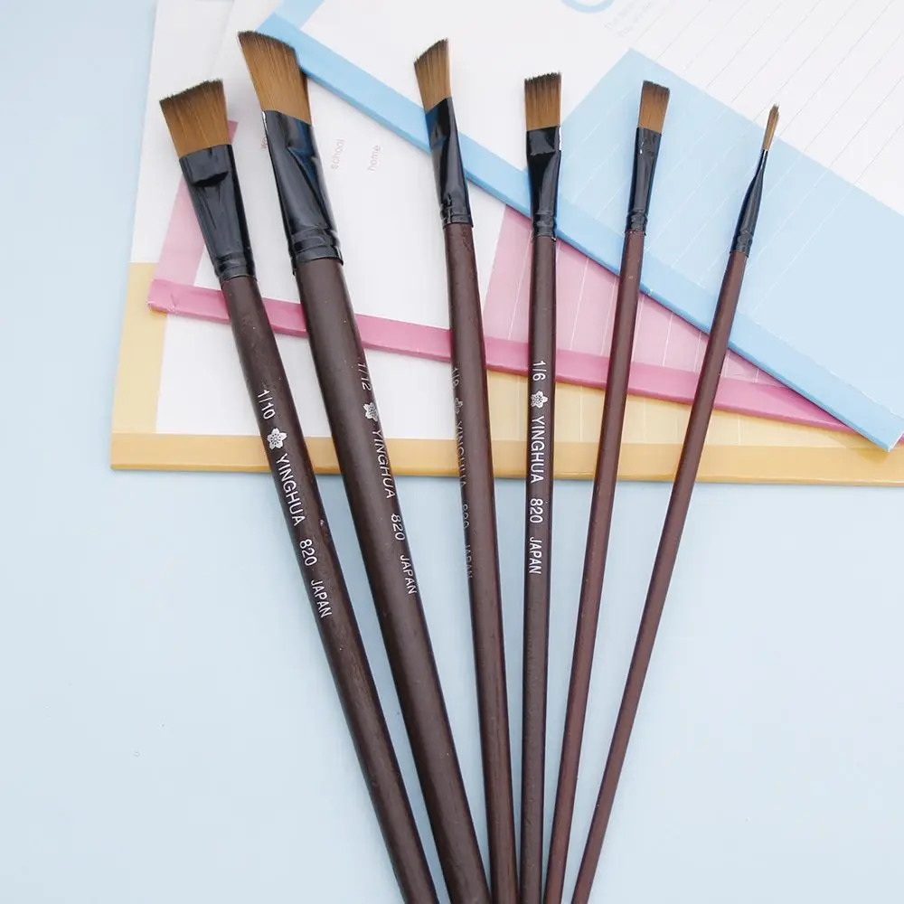 6 шт./компл. из нейлона и акрила кисти для рисования маслом искусства художника